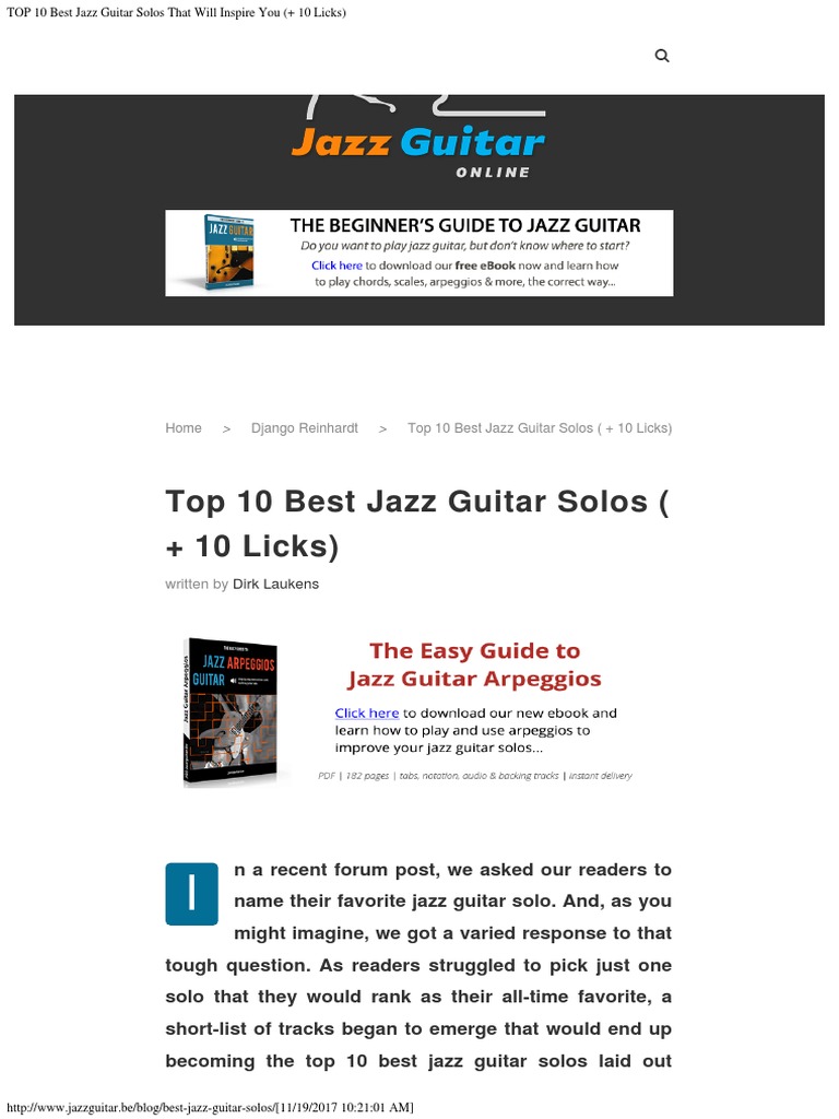 TOP 10 Best Jazz Guitar Solos That Will Inspire You (+ 10 Licks) PDF