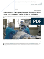 Coronavirus en Argentina - Confirmaron 3645 Casos y 65 Muertes en Las Últimas 24 Horas - El Cronista