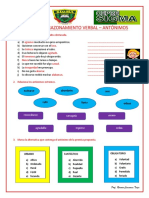 Práctica de Razonamiento Verbal. Antónimos