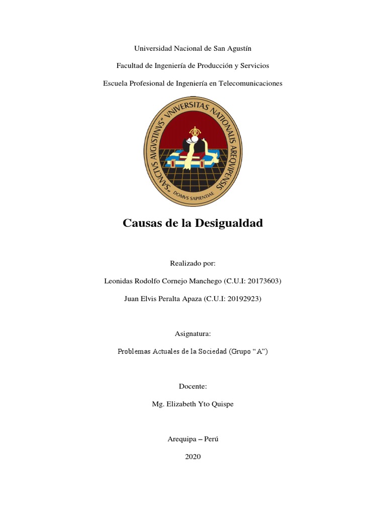 Causas de la Desigualdad Social | PDF | Desigualdad social ...