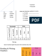 Week 2 Reading and Writing Numbers Rouding Off Number 1