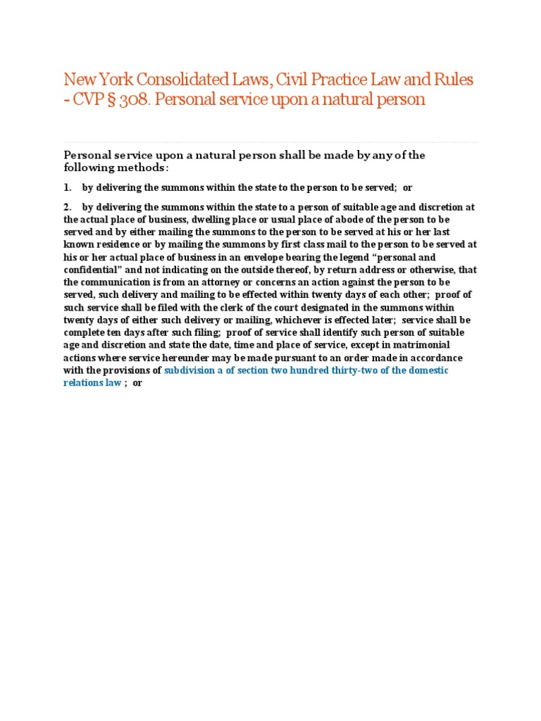 Summons New York Consolidated Laws PDF