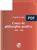 Auguste Comte Cours de Phi Lo Sophie Positive