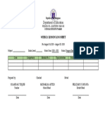 Department of Education: Weekly Lesson Log Sheet