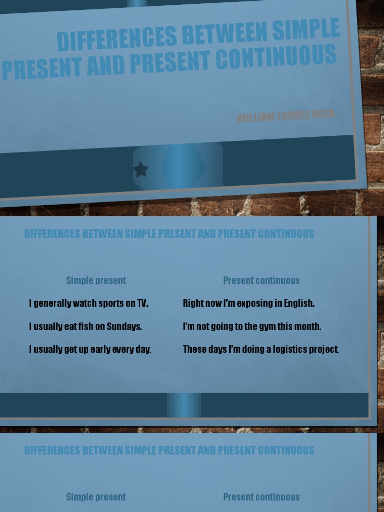 Expo Differences Between Simple Present and Present Continuous | PDF