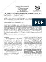 Analysis of First Transient Pressure Oscillation For Leak Detection in A Single Pipeline