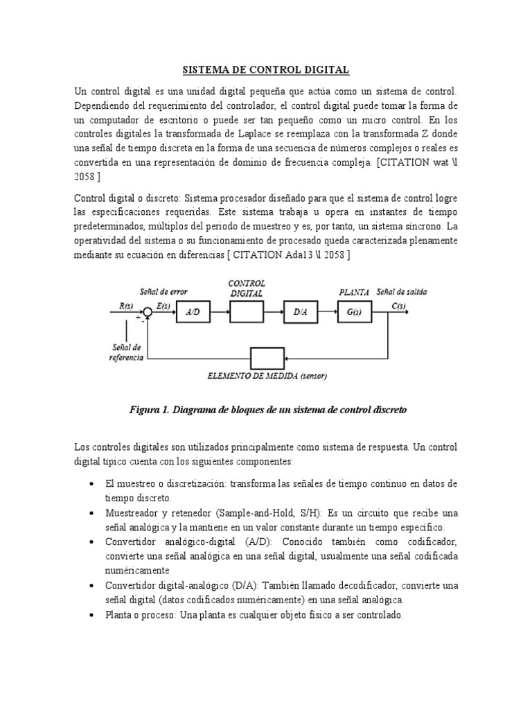 Sistemas de Control Digital en Tiempo Discreto | PDF | Sistema de ...