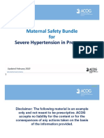 Maternal Safety Bundle For: Severe Hypertension in Pregnancy