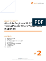 Absolute Beginner S4 #2 Telling People Where You're From in Spanish