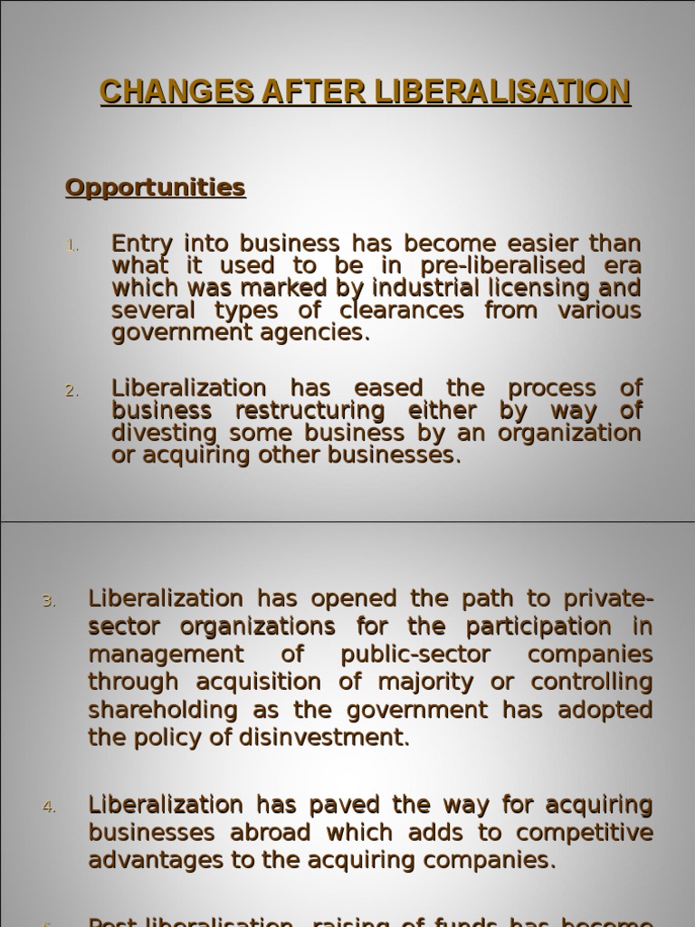 Impact of Liberalization on Business Dynamics | PDF | Mergers And ...