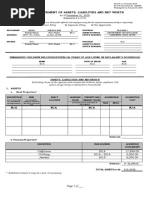 Sworn Statement of Assets, Liabilities and Net Worth