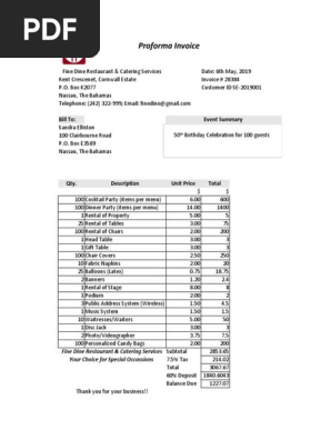 Proforma Invoice