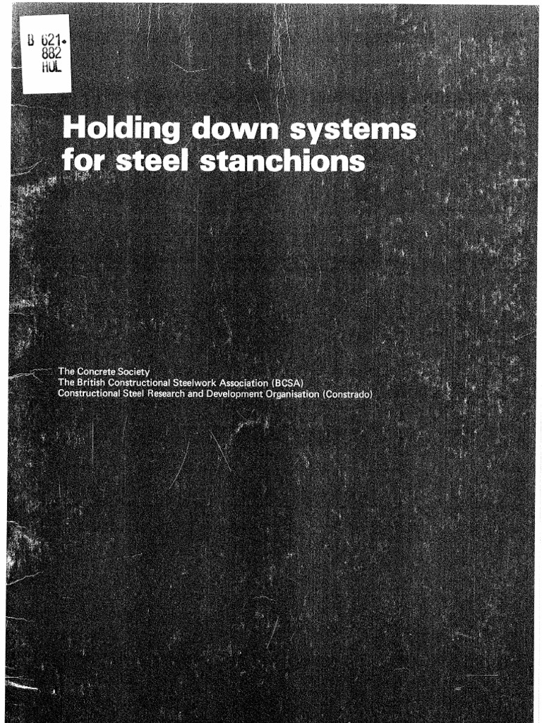Holding Down Systems For Steel Stanchions PDF