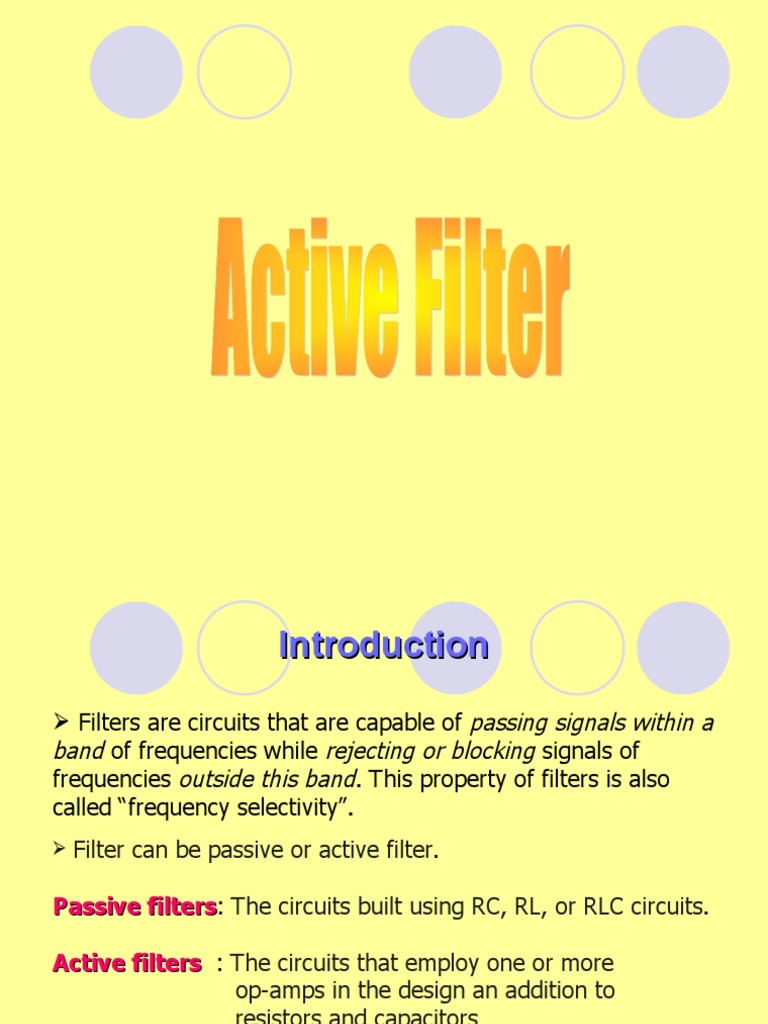 Active Filter PDF Electronic Filter Low Pass Filter