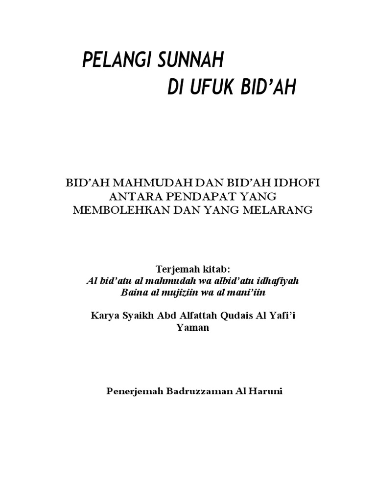 Pelangi Sunah Di Ufuk Bid Ah Pdf