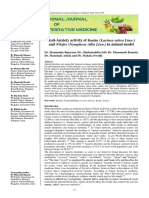 Anti-Anxiety Activity of Kaahu (Lactuca Sativa Linn.) and Nilofer (Nympheae Alba Linn.) in Animal Model