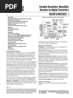 Variable Resolution, Monolithic Resolver-to-Digital Converters AD2S81A/AD2S82A