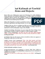 4 Issues That Kalimah At-Tawhid Confirms and Rejects