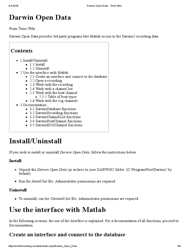 Matlab Guide for Darwin Open Data | PDF | Array Data Structure | Subroutine