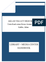 Aklan Valley High School: Library - Media Center Handbook