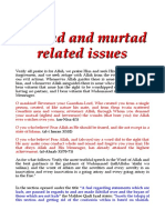 Irtidad and Murtad Related Issues