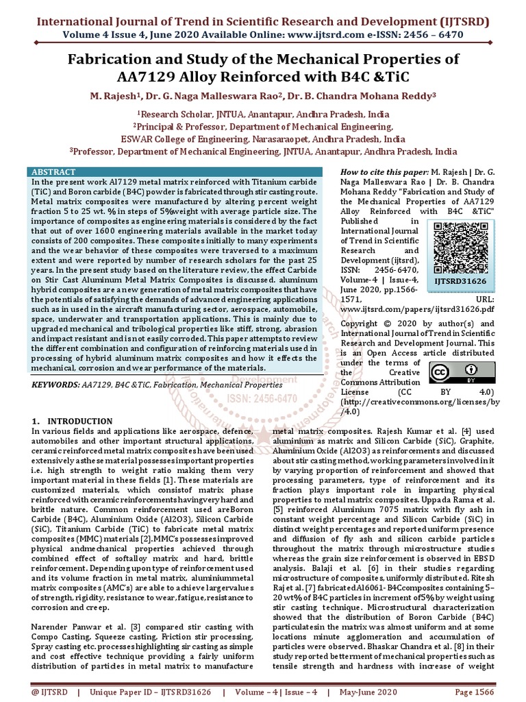 Fabrication and Study of The Mechanical Properties of AA7129 Alloy ...