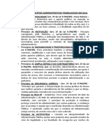 Conceito de Princípios Administrativos Trabalhados em Sala