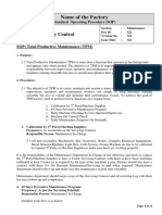 Factory SOP Explains Total Productive Maintenance