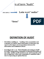 Origin and Definition of Audit Term