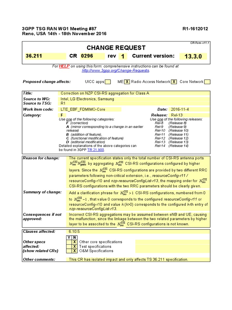Correction on CSI-RS Aggregation in 36.211 | PDF | 3 Gpp | Information ...