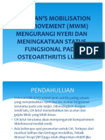 Mulligan's Mobilisation With Movement (MWM) Mengurangi