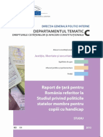 Raport de tara pentru Romania referitor la studiul privind politicile statelor membre pentru copiii cu handicap