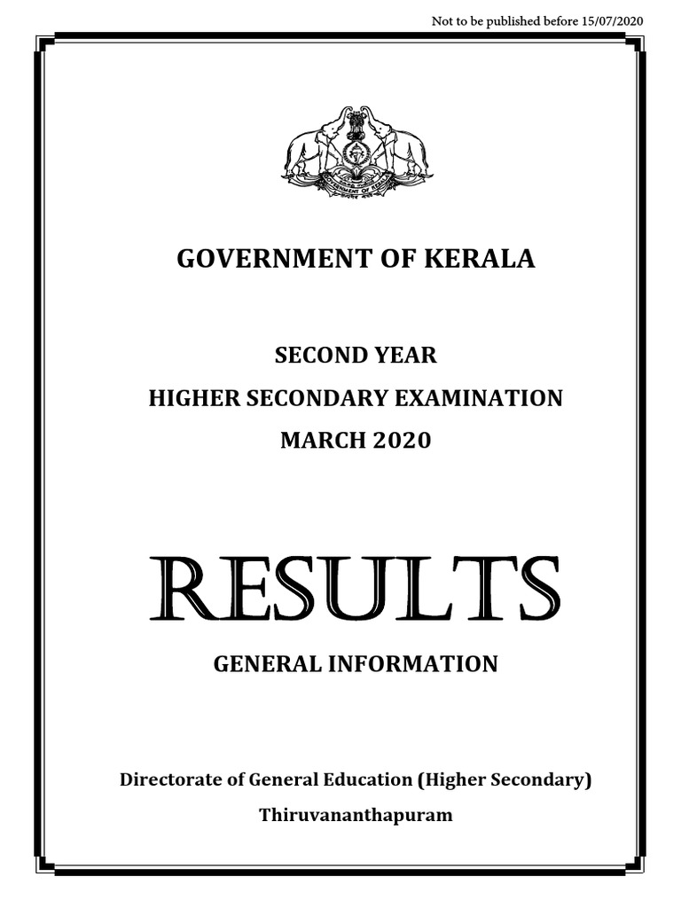 Result S Government Of Kerala Pdf Test Assessment