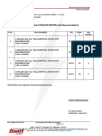 List of Deliverables (7.5KW DC MOTOR With Documentation) : Date:29.06.2020