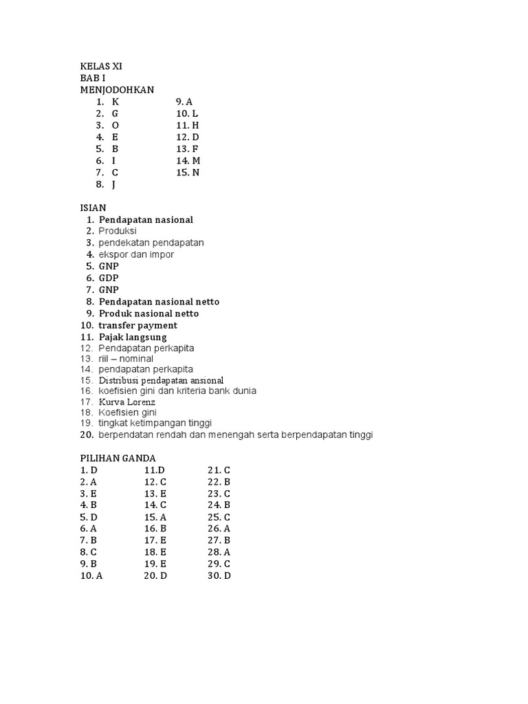 Kunci Jawaban Mozaik Ekonomi Kelas Xi A Pdf