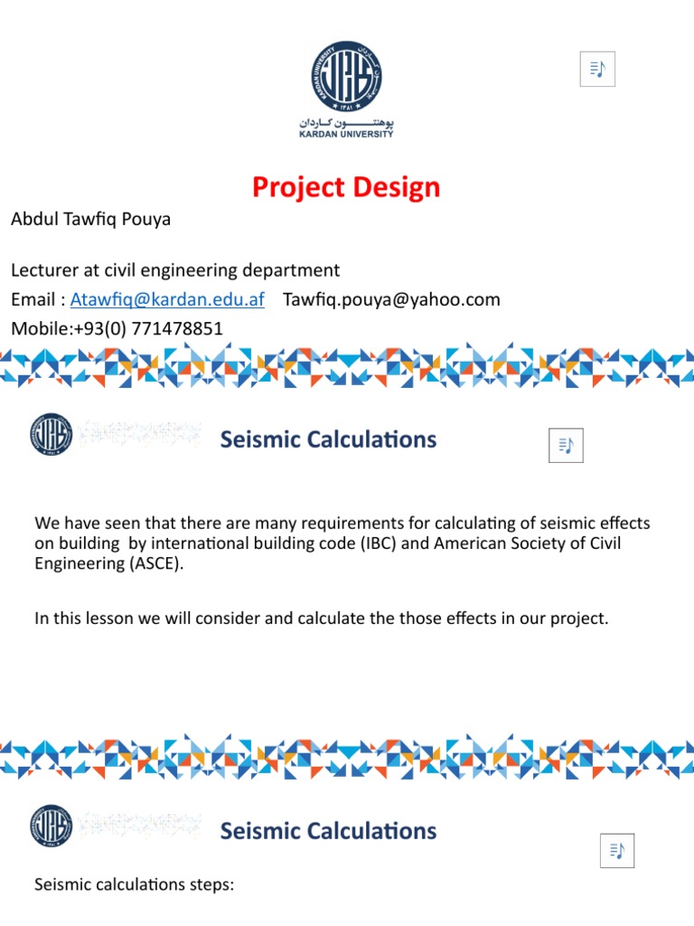 Seismic Calculations for Building Design | PDF | Teaching Methods ...