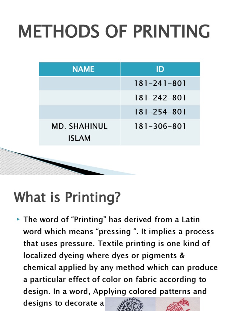 Methods of Printing: A Guide to Block Printing, Roller Printing, Screen ...