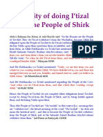 Necessity of Doing I'Tizal From The People of Shirk
