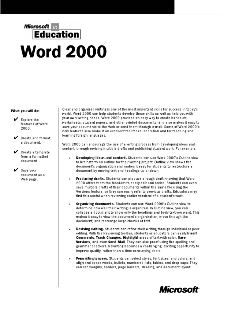 Word 2000: Enhance Writing Skills | PDF | Art