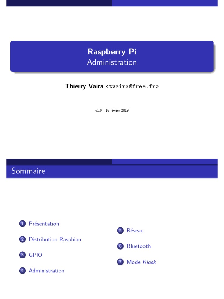 Guide d'Administration Raspberry Pi | PDF | Tarte aux framboises | Linux