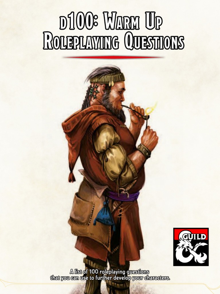 100 Warm Up Roleplaying Questions For Players PDF | PDF | Wizards Of ...