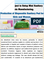 Low-Cost Project To Setup Mini Sanitary Napkin Manufacturing. Production of Disposable Sanitary Pad For Girls and Women. - 163779 PDF