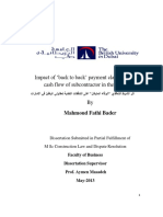 Impact of Back To Back' Payment Clause On The Cash Flow of Subcontractor in The UAE