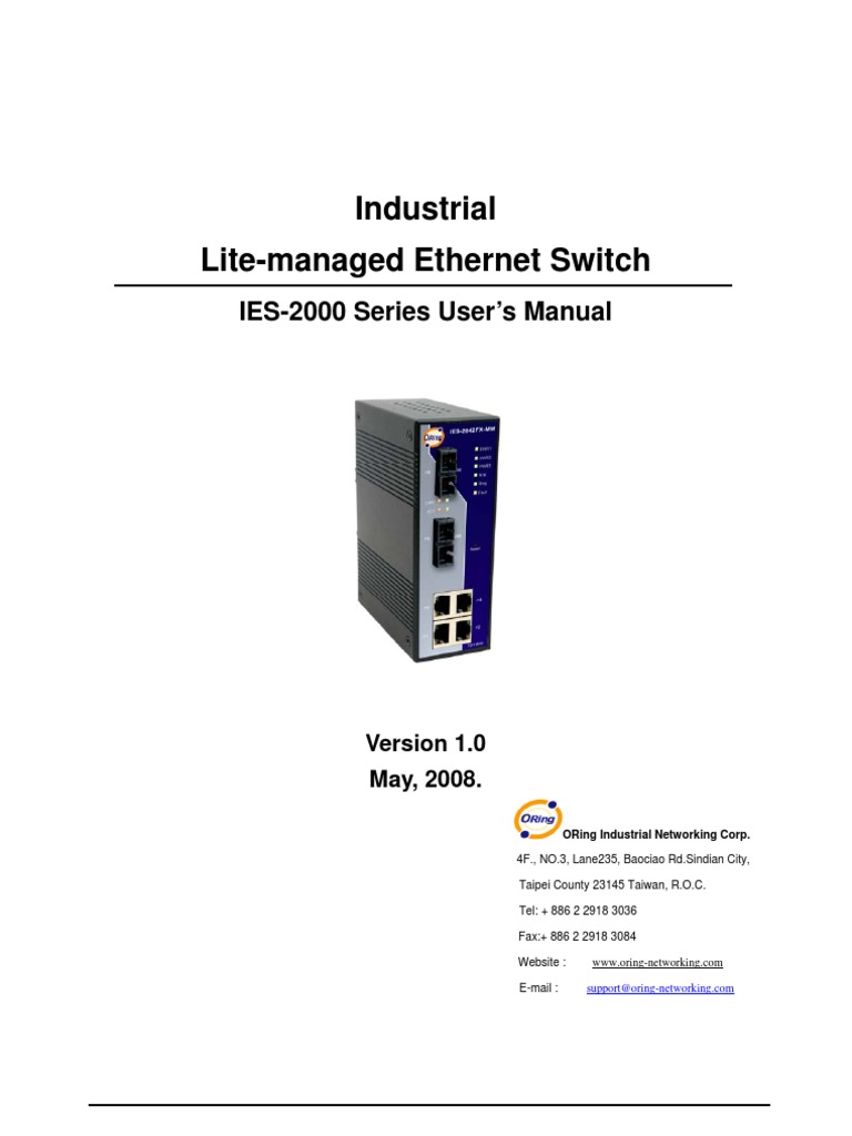 User Manual - IES-2000 Series | PDF | Network Switch | Ip Address