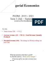 Managerial Economics: PGDM: 2019 - 2021 Term 1 (July - September)