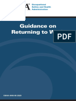 Guidance On Returning To Work: OSHA 4045-06 2020