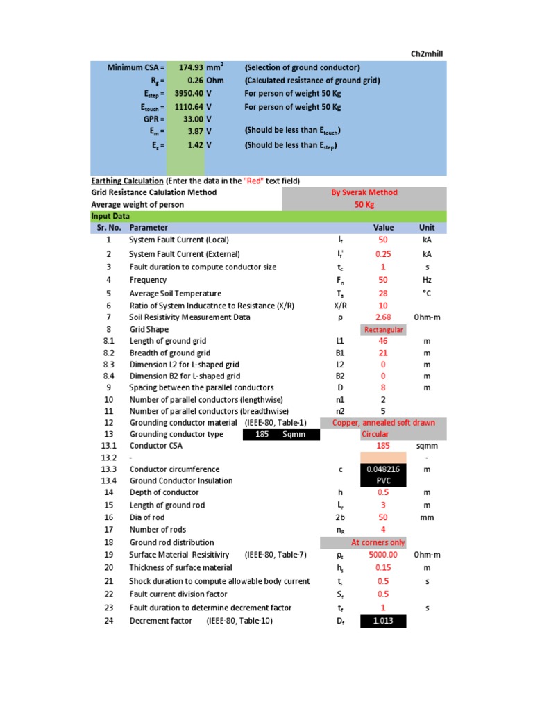 Earthing System Design Calculations | PDF | Electrical Resistivity And ...