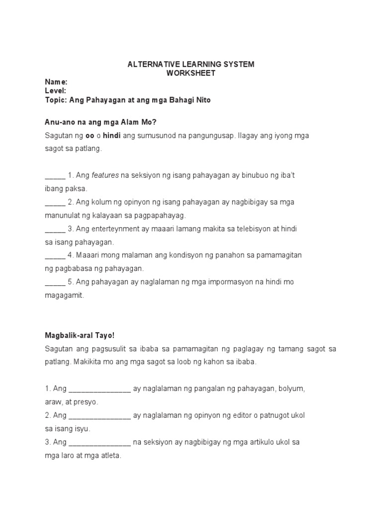 Als Worksheet | PDF