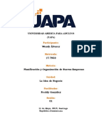 TAREA #1 Planificación y Organización de Nuevas Empresas