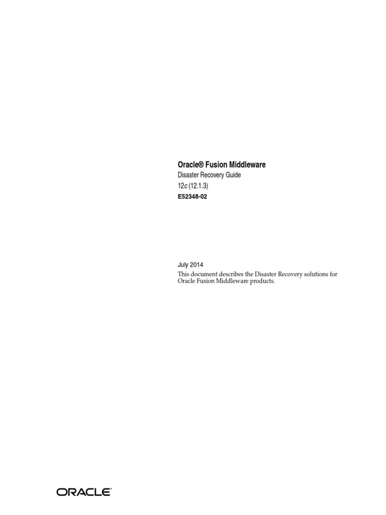 Oracle fusion middleware disaster recovery guide pdf load balancing 